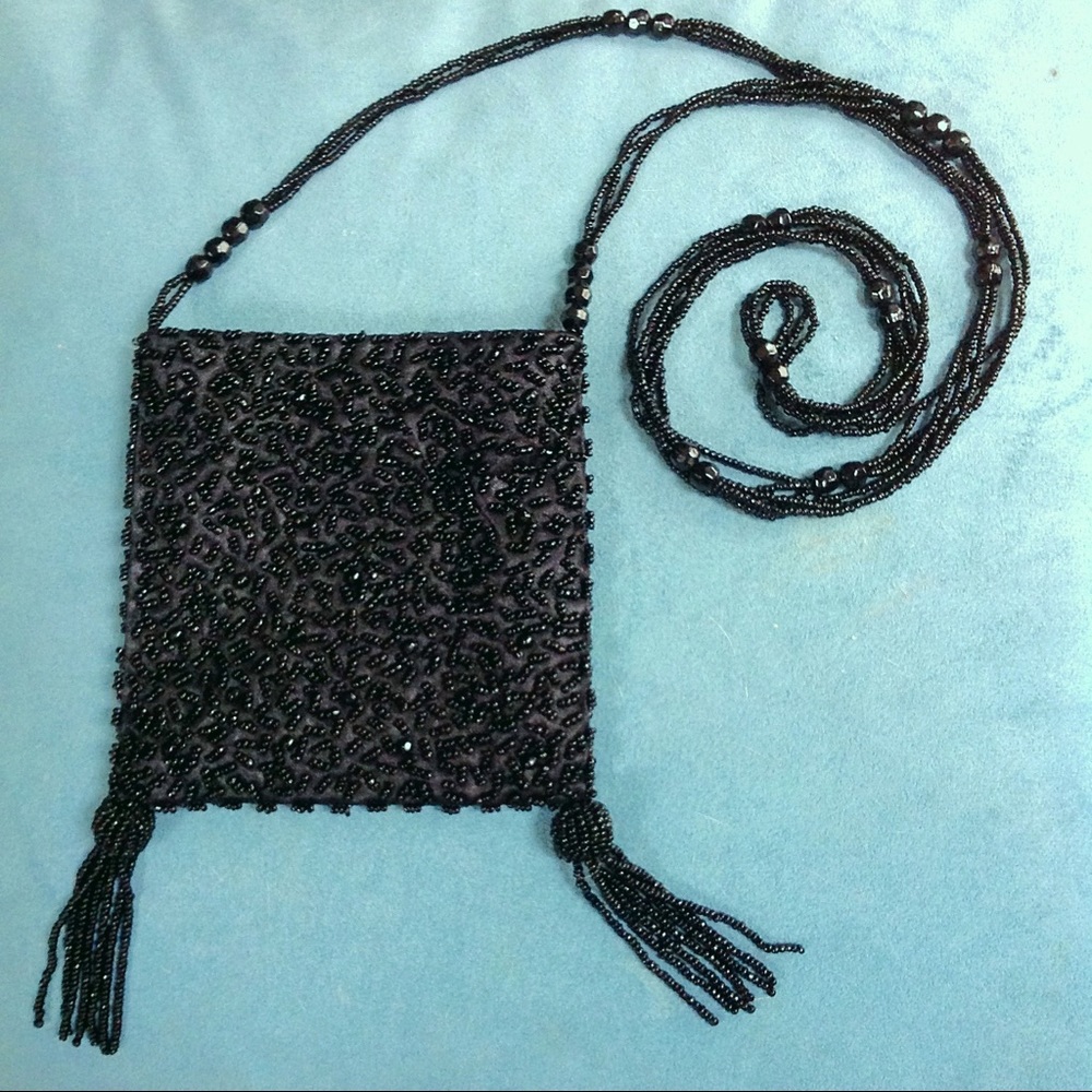 Black Beaded Evening Bag